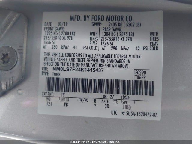 NM0LS7F24K1415437 Ford Transit Connect Xlt