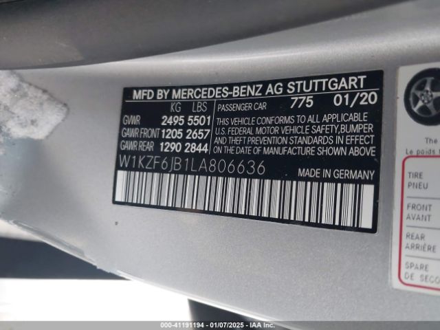 2020 MERCEDES-BENZ E 450 W1KZF6JB1LA806636 Photo 8