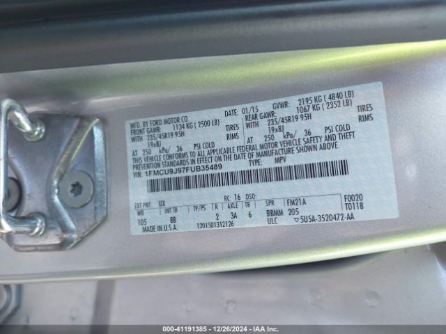 1FMCU9J97FUB35489 Ford Escape Titanium