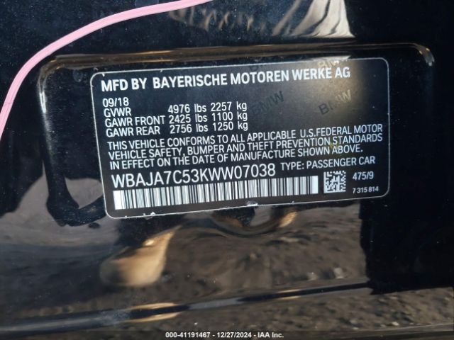 WBAJA7C53KWW07038 BMW 530i Xdrive