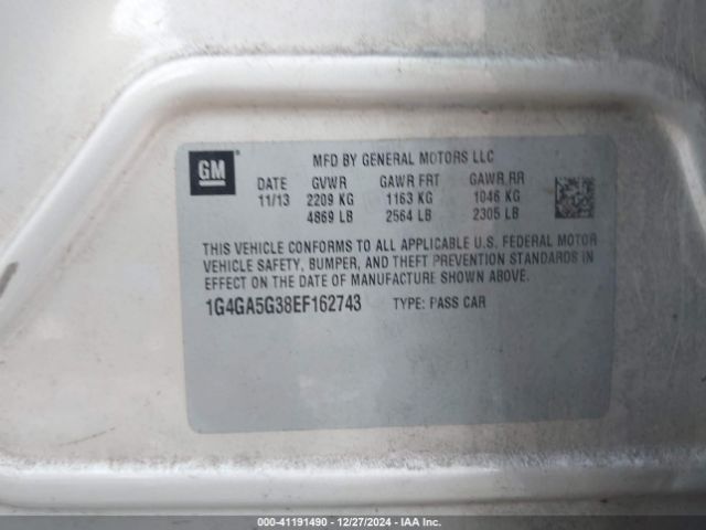 1G4GA5G38EF162743 Buick Lacrosse