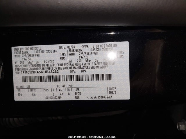 1FMCU9PA5RUB48263 Ford Escape St-line Elite