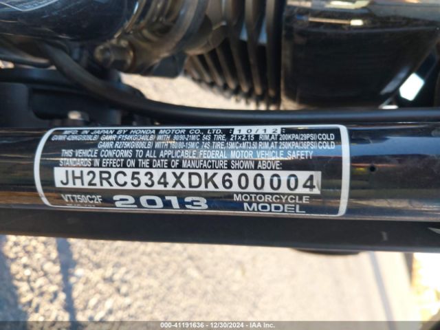 2013 HONDA VT750 JH2RC534XDK600004 Photo 9