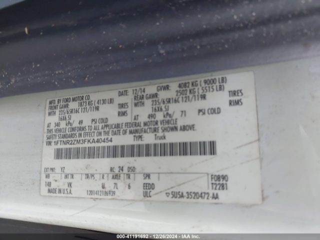 1FTNR2ZM3FKA40454 Ford Transit-250