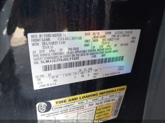 5LMJJ2JT0JEL11222 Lincoln Navigator Select