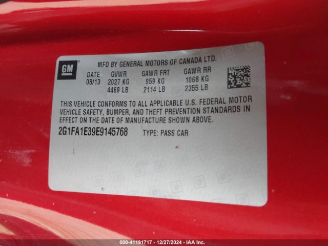 2G1FA1E39E9145768 Chevrolet Camaro 2ls