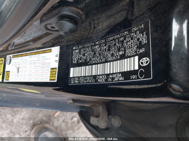 JTDKN3DUXF1882614 Toyota Prius Two