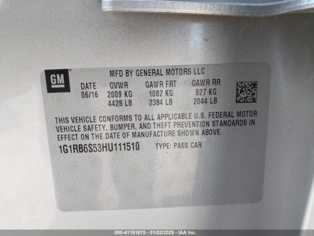 1G1RB6S53HU111510 Chevrolet Volt Premier
