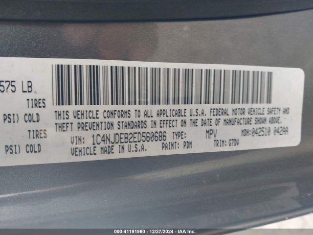Aukcja sprzedaży 2014 Jeep Compass Latitude, vin: 1C4NJDEB2ED560686, numer aukcji: 41191960
