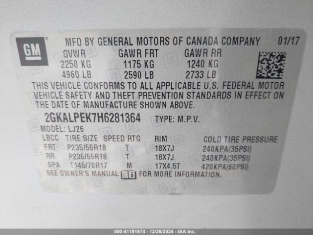 2GKALPEK7H6281364 GMC Terrain Slt