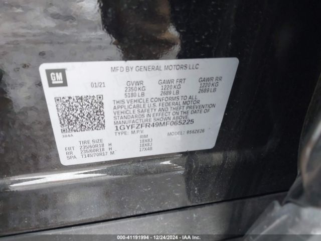 1GYFZFR49MF065225 Cadillac Xt4 Awd Sport