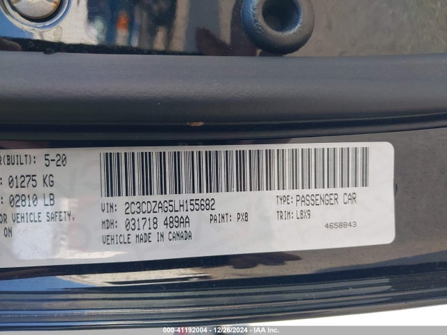 Dodge Challenger Sxt 2020 2C3CDZAG5LH155682 Image 9