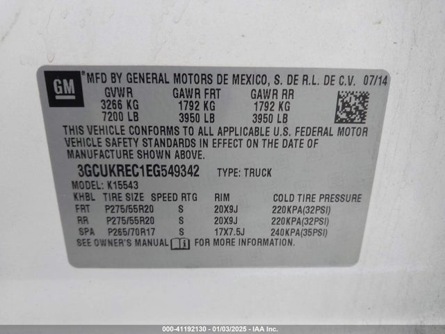Chevrolet Silverado 1500 1lt 2014 3GCUKREC1EG549342 Image 9