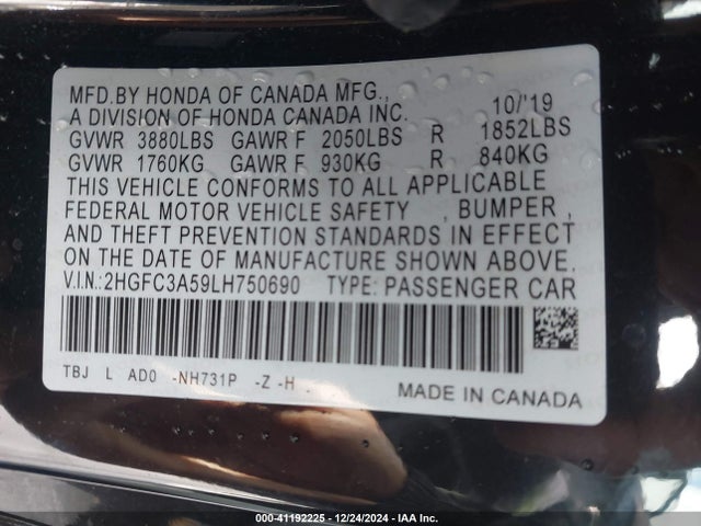 Honda CIVIC SI COUPE 2020 2HGFC3A59LH750690 Image 9