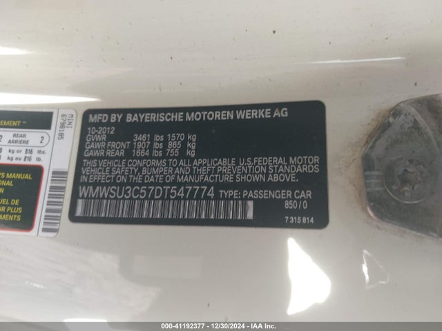 2013 MINI HARDTOP WMWSU3C57DT547774 Photo 8