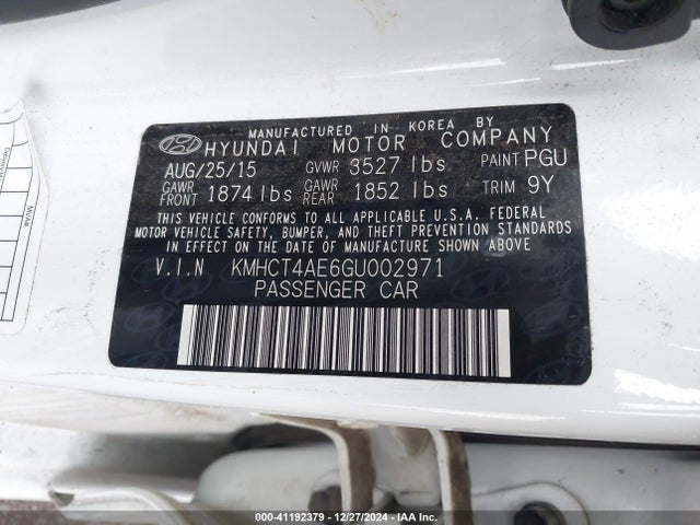 Hyundai ACCENT SE 2016 KMHCT4AE6GU002971 Image 9