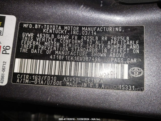 Toyota CAMRY LE 2014 4T1BF1FK1EU387496 Image 9