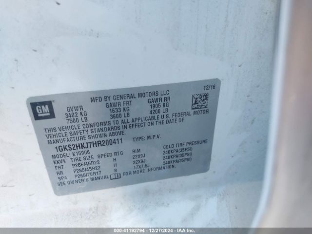1GKS2HKJ7HR200411 GMC l86 - sidi: spark ignited direct injection, vvt: variable valve timing, afm, e85max, alum