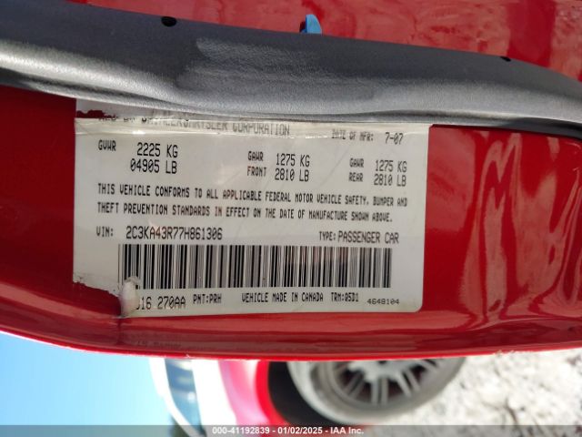 2007 CHRYSLER 300 2C3KA43R77H861306 Photo 8