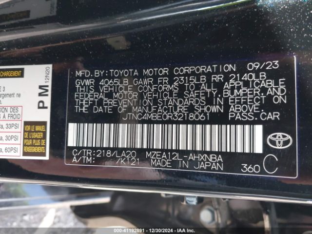 JTNC4MBE0R3218061 Toyota Corolla Xse