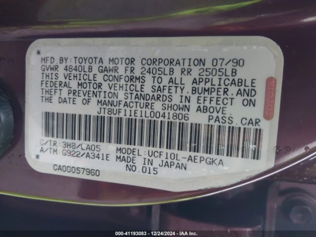 1990 LEXUS LS JT8UF11E1L0041806 Photo 8