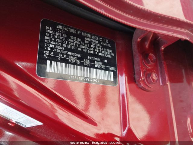 JN1BJ1BV2MW320026 Nissan Rogue Sport Sv Fwd Xtronic Cvt