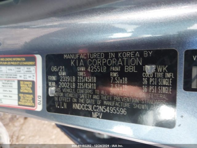 KNDCC3LC2N5495596 KIA Niro Touring Se