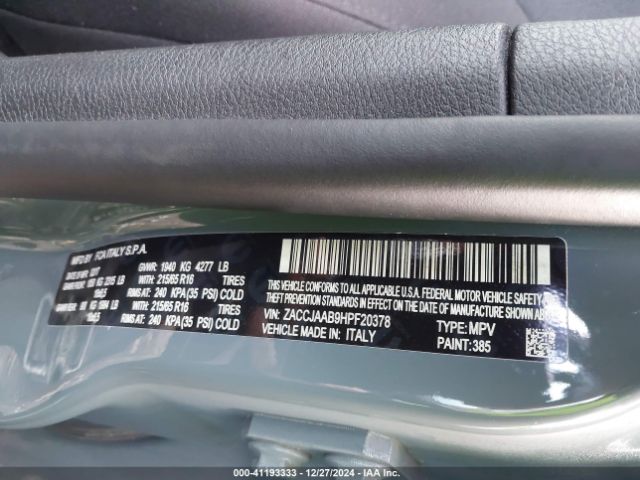 ZACCJAAB9HPF20378 Jeep Renegade Sport Fwd