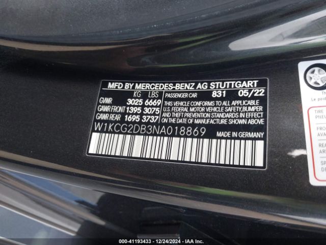 W1KCG2DB3NA018869 Mercedes-Benz ed