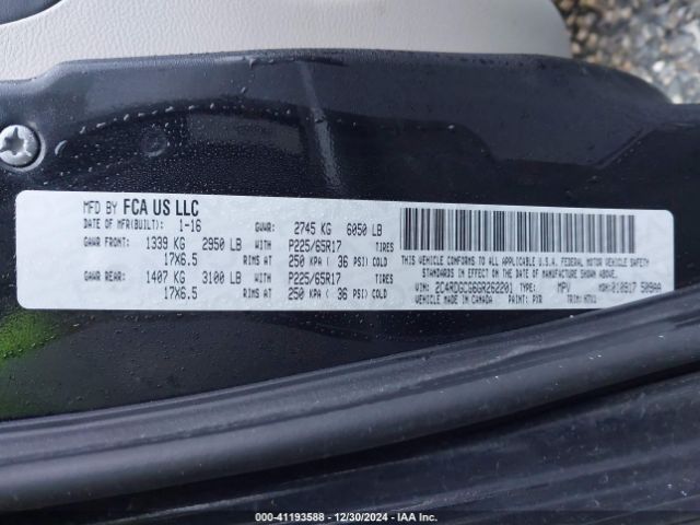 2C4RDGCG6GR262201 Dodge Grand Caravan Sxt