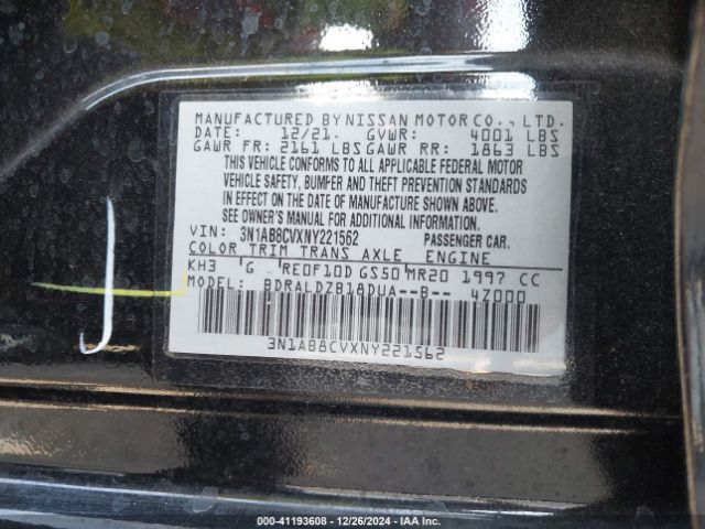 3N1AB8CVXNY221562 Nissan Sentra Sv Xtronic Cvt