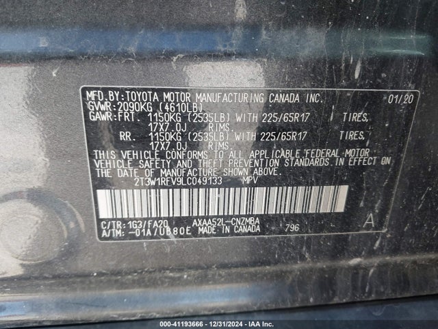 2T3W1RFV9LC049133 Toyota Rav4 Xle