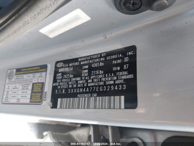 5XXGN4A77EG329433 KIA OPTIMA EX