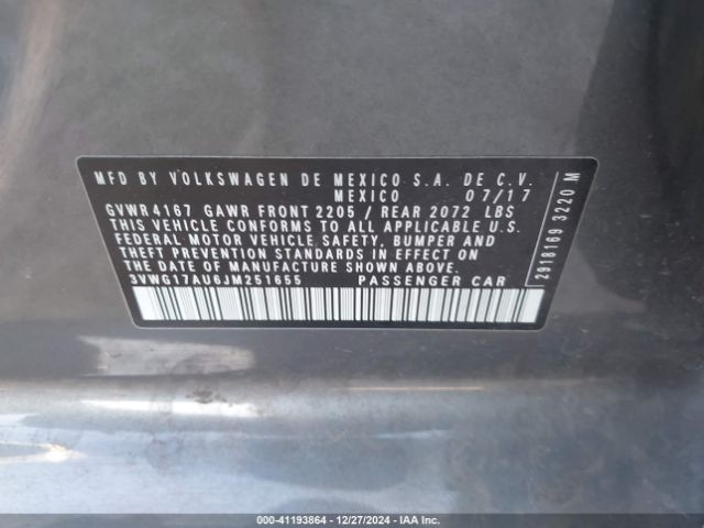 3VWG17AU6JM251655 Volkswagen Golf Tsi S/tsi Se