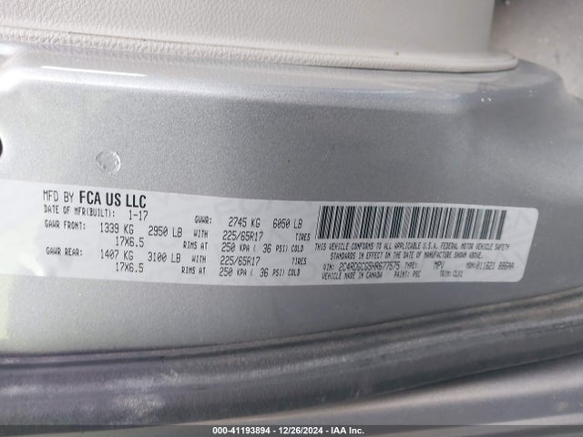 Dodge Grand Caravan Sxt 2017 2C4RDGCG5HR677575 Image 9