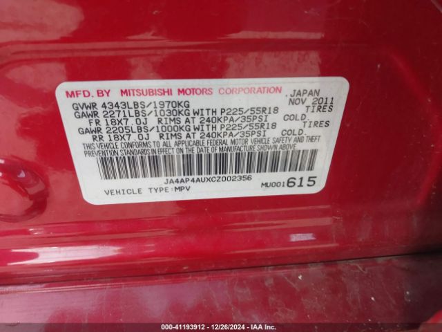 2012 MITSUBISHI OUTLANDER SPORT JA4AP4AUXCZ002356 Photo 8