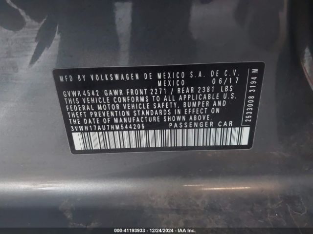 3VWH17AU7HM544205 Volkswagen Golf Alltrack Tsi S/tsi Se/tsi Sel