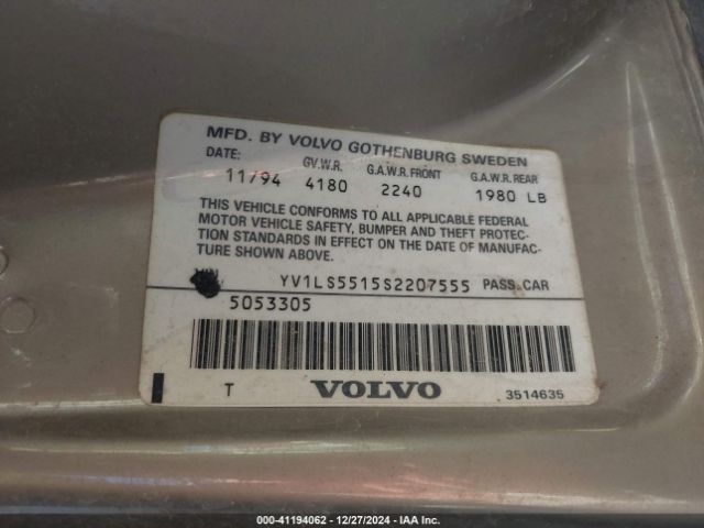1995 VOLVO 850 YV1LS5515S2207555 Photo 8