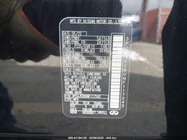 2022 INFINITI QX50 3PCAJ5CB0NF117243 Photo 8