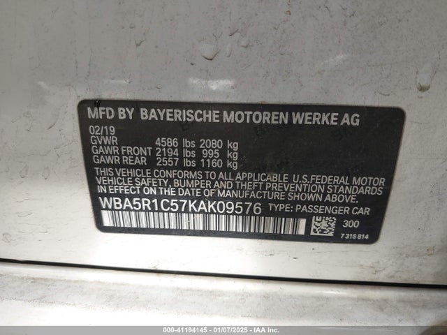 BMW 330I 2019 WBA5R1C57KAK09576 Image 9