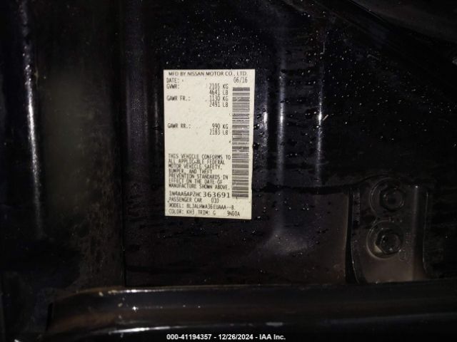 1N4AA6AP2HC363691 Nissan Maxima 3.5 Platinum
