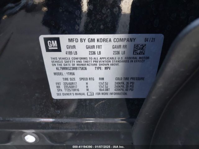 KL79MMS23MB175836 Chevrolet Trailblazer Fwd Ls