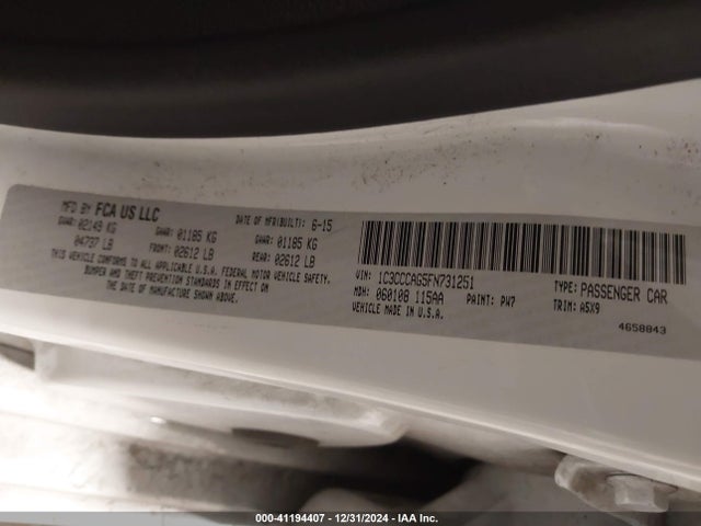 Chrysler 200 Limited 2015 1C3CCCAG5FN731251 Image 9