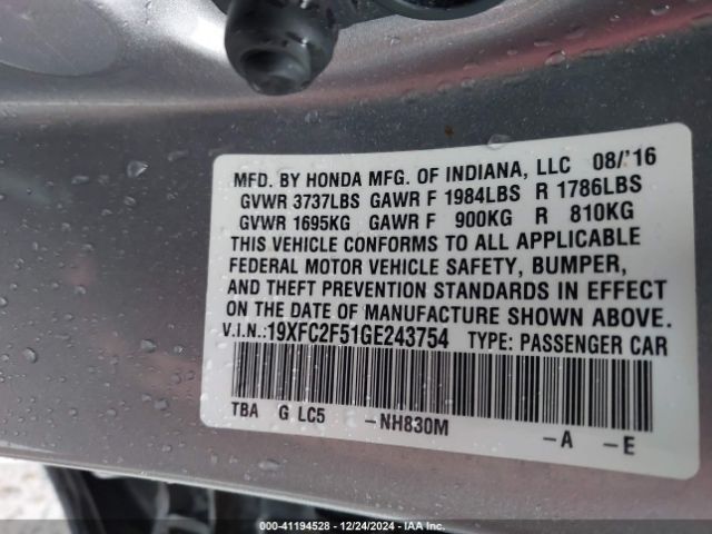 19XFC2F51GE243754 Honda Civic Lx