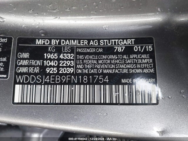 Mercedes-Benz CLA 250 2015 WDDSJ4EB9FN181754 Image 9