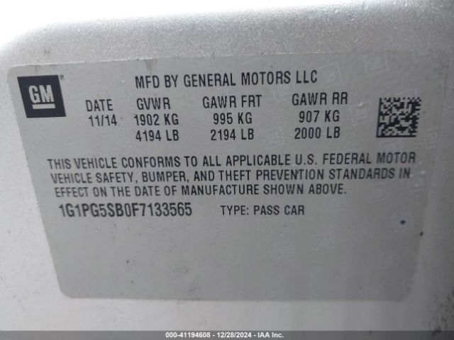 1G1PG5SB0F7133565 Chevrolet CRUZE LTZ