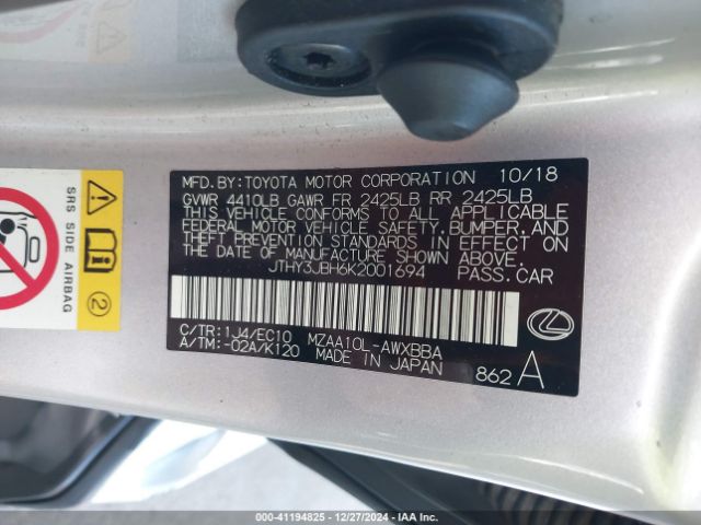 JTHY3JBH6K2001694 Lexus UX 200