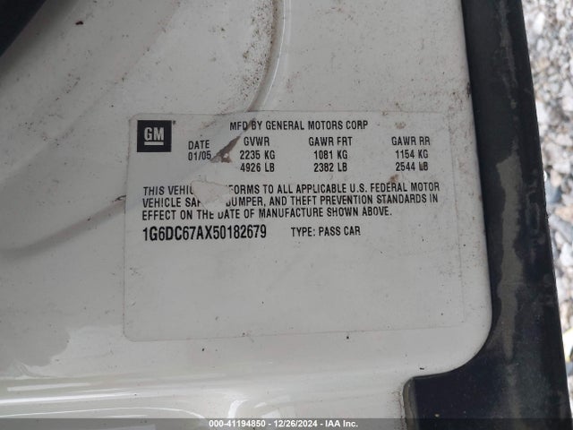 2005 CADILLAC STS 1G6DC67AX50182679 Photo 8