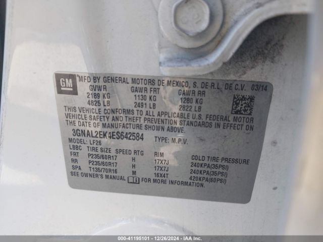 3GNAL2EK4ES642584 Chevrolet Captiva Sport 2ls