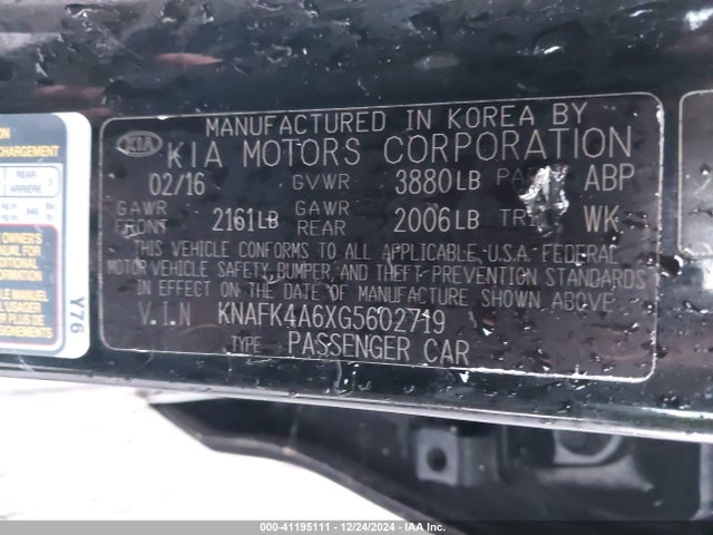 KNAFK4A6XG5602719 KIA FORTE LX